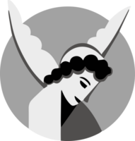 Abstract Angelic Figure with Dramatic Wing Pose Modern Design png