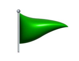 Triangular gradient green flag icon with silver pole png