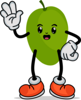 Mango Fruit Cartoon Mascot with Happy Expression with Arms and Legs png