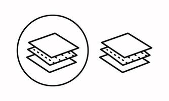 The multi - layer material icon . The icon indicates a breathable material or leather. Contour icons. Breathable material. For web design and infographics. vector