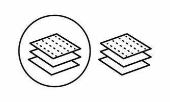 The multi - layer material icon . The icon indicates a breathable material or leather. Contour icons. Breathable material. For web design and infographics. vector