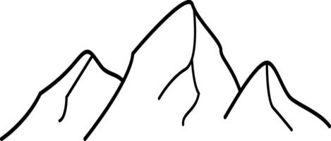 The silhouette of a mountain is a icon. Rocky peaks. Mountain ranges. Black and white mountain icon. icon of the mountain. vector
