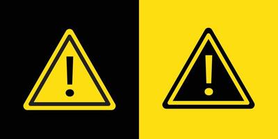 Warning Attention Sign Alert to Various Safety Hazards. Attention Icon Set. Yellow and Black Warning Attention Sign. vector