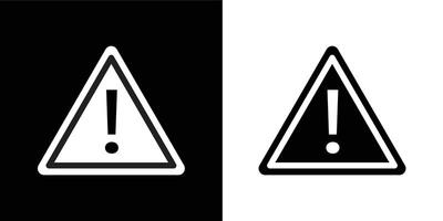 Warning Attention Sign Alert to Various Safety Hazards. Attention Icon Set. Black and White Warning Attention Sign. vector