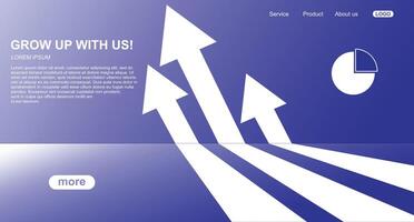 Modern design of Landing page template Growing up. Web Template, Social media poster, Infographic vector