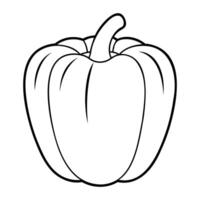 outline of a bell pepper, Simple line art design vector