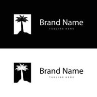 Coconut tree logo design palm tree illustration vector