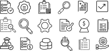 Essential Audit and Accounting Line Icons Collection for Financial Professionals vector