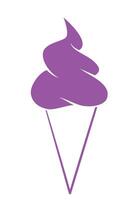 ice cream symbol - icon soft serve ice cream in a cone, illustration, white background vector