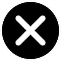 close button - x in circle, black and white cross icon symbol, illustration isolated on a white background vector