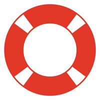 Lifebuoy illustration, color symbol shape of life belt ring buoy, white background vector