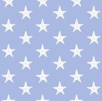 Seamless pattern of sketch sea star vector