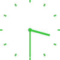 green clock at half past three vector