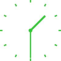 green clock at half past one vector