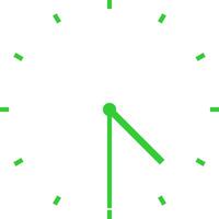 green clock at half past four vector