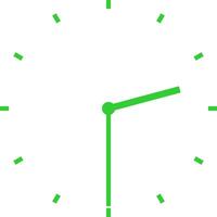 green clock at half past two vector