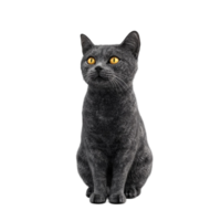 Mystic Gray Cat With Glowing Yellow Eyes On Transparent Background png