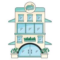 Modern laundry building with clean design, vector