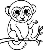 Tarsier Monkey Outline vector