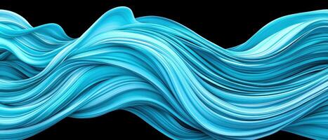 Abstract blue wave design with fluid motion on a dark background for creative projects. photo