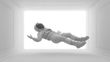 A floating astronaut in a zero-gravity environment, exploring the unknown. photo