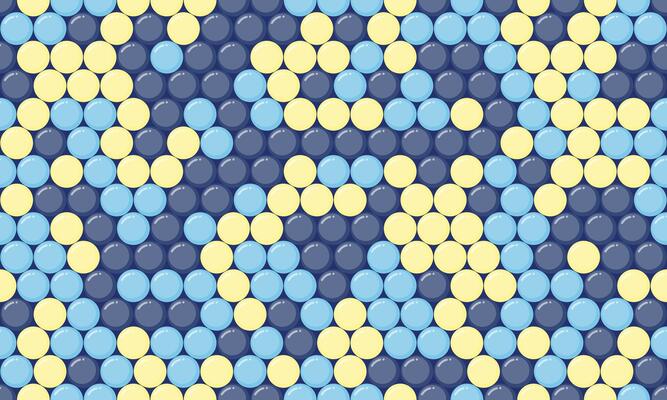 Polka dot pattern with colorful round spots, ideal for textile fabrics, seamless wallpapers, and abstract backgrounds with a geometric touch.