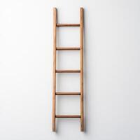 A simple wooden ladder against a clean white background. isolated on white background. photo