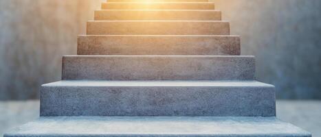 Close-up view of a staircase illuminated by natural light, creating inviting ambiance. photo