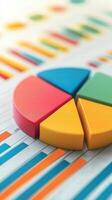 Colorful pie chart with data visualization for effective presentations and analysis. photo
