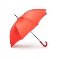 Bright red umbrella symbolizing protection from the rain. isolated on white background. photo