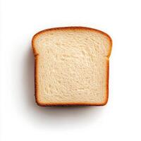 Fresh, soft slice of bread against a clean white background. isolated on white background. photo