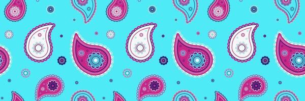 Background paisley to greeting ornament. Pattern effect to horizontal boho. Curled bohemian, meadow artwork. vector