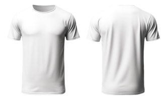 plain white t-shirt template with front and back view, made with AI png