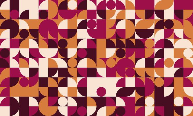 Seamless geometric pattern featuring clean shapes and mosaic texture. Ideal for abstract backgrounds, trendy poster artwork, or modern textile designs.