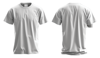 plain white t-shirt template with front and back view, made with AI png