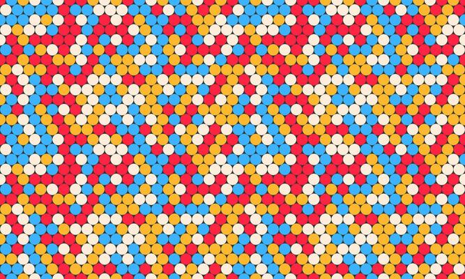 dotted pattern with colorful geometric circles. Perfect for textile, seamless wallpapers, and trendy abstract backgrounds for modern design.