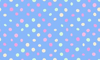 Seamless spotted pattern with colorful round shapes, ideal for abstract backgrounds, wallpaper, or textile prints with a geometric touch. vector