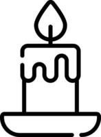 Christmas Candle Outline Icon - Minimal Holiday Candle Design vector