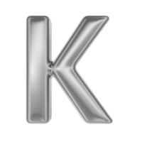 Font K Silver 3D Render png