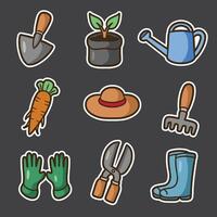 set of gardening good for sticker design, pattern design, element design, clip art, etc vector