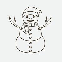 snowman mascot good for coloring book, doodles, element design, etc vector