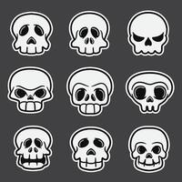 set of skull good for sticker, pattern design, element design, etc vector