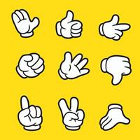 set of hand for mascot character, groovy style, mascot retro vector
