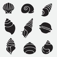 set of shell good for icons, symbols, logo, silhouette design, etc vector