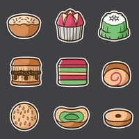 set of traditional cake from indonesia good for sticker, element design, pattern design, etc vector