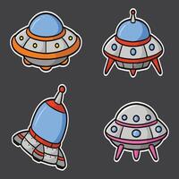 set of ufo good for sticker, pattern design, element design, etc vector