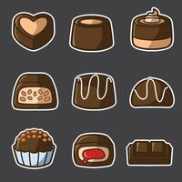 set of chocolate good for sticker, badge, element design, etc vector