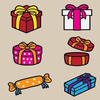 set of gift box good for sticker, element design, icons, badge, etc vector