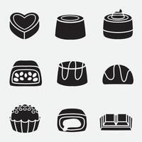 set of chocolate good for icons, silhouette design, element design, etc vector