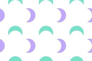 Seamless pattern featuring alternating pastel green and purple crescent moons on a white background. vector